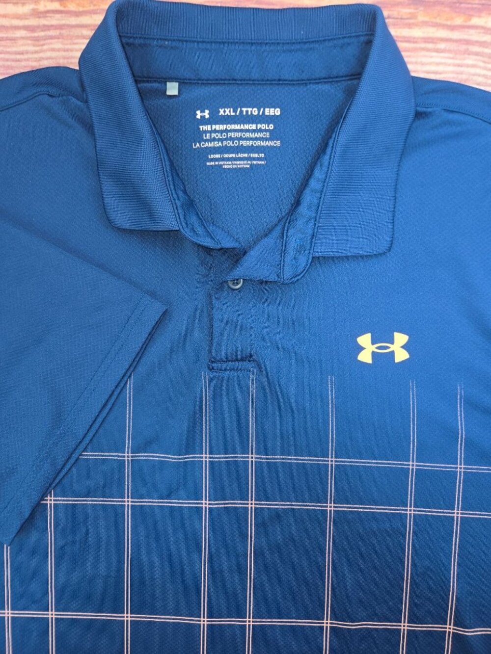 Under Armour Mens Performance Blue Loose Fit Polo Size XXL